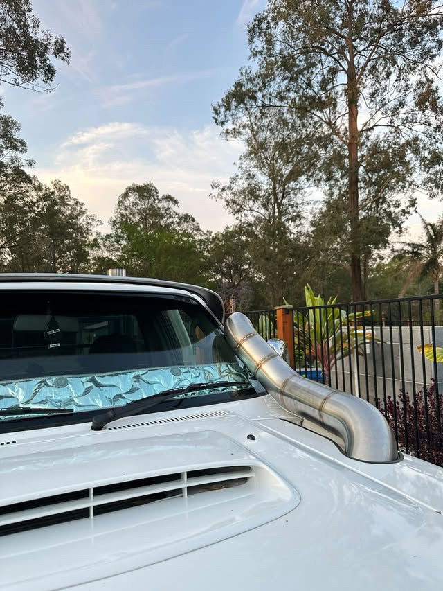 GU Patrol 5" Bonnet Entry Snorkel + Air box Package Sun Visor