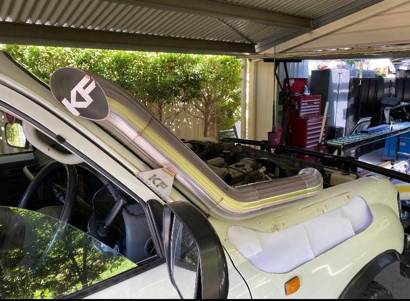 Toyota 80 Series 4" TWIN Bonnet Entry Low Cut Snorkel + Air box Package