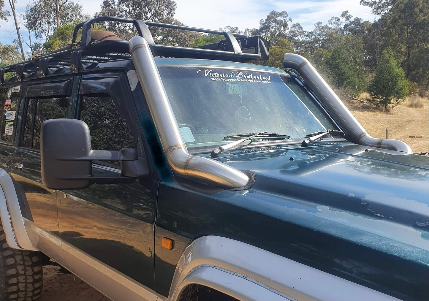GQ Patrol 4" TWIN Bonnet Entry Snorkels
