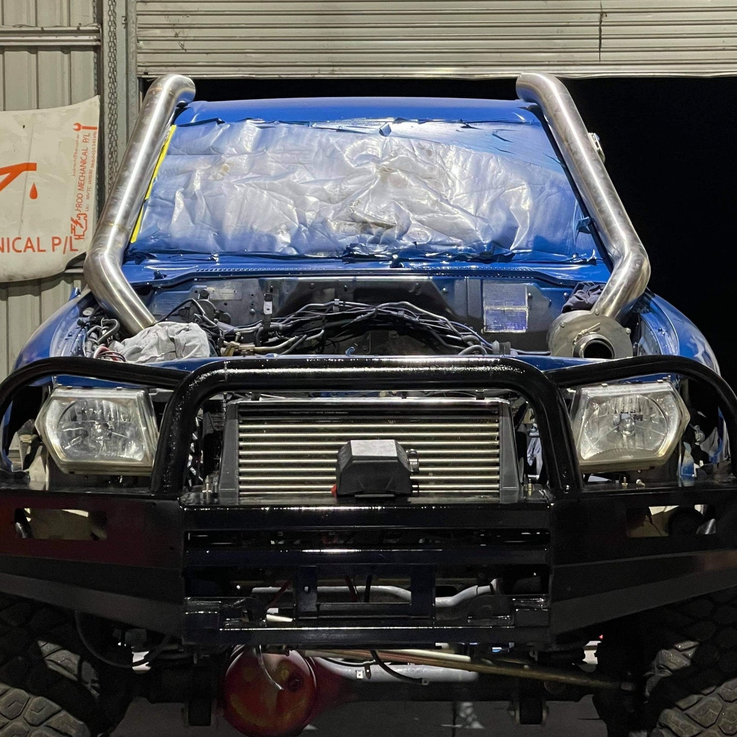 GU Patrol 4" TWIN Bonnet Entry Snorkels + Air box Package