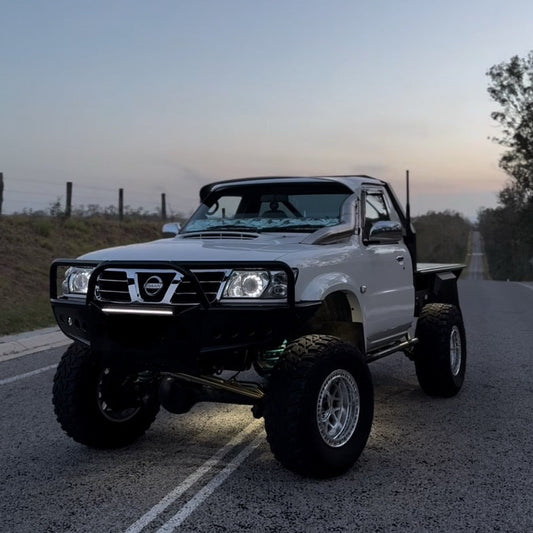 GU Patrol 5" Bonnet Entry Snorkel + Air box Package Sun Visor