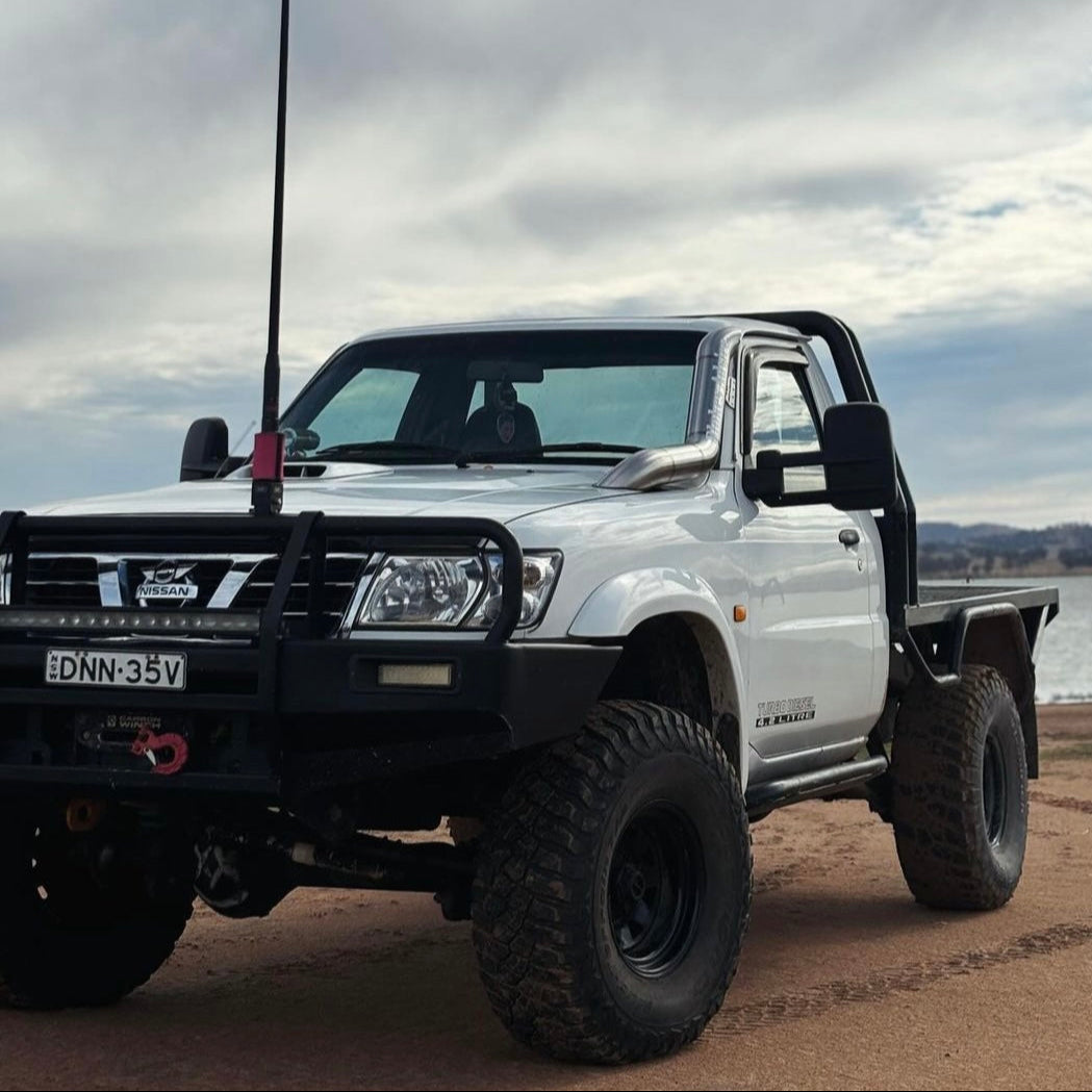 GU Patrol 4" Low Cut Bonnet Entry Snorkel + Air box Package