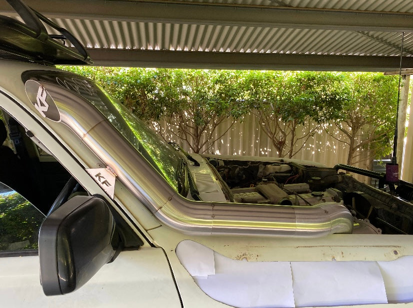 Toyota 80 Series 4" TWIN  Bonnet Entry Low Cut Snorkel + Air box Package