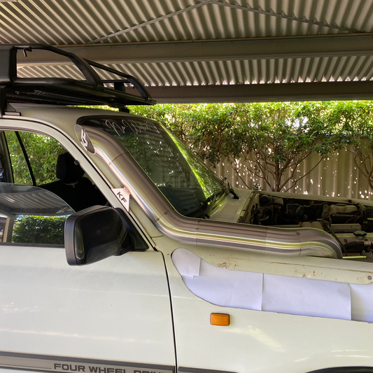 Toyota 80 Series TWIN 4" Low Cut Bonnet Entry Snorkels